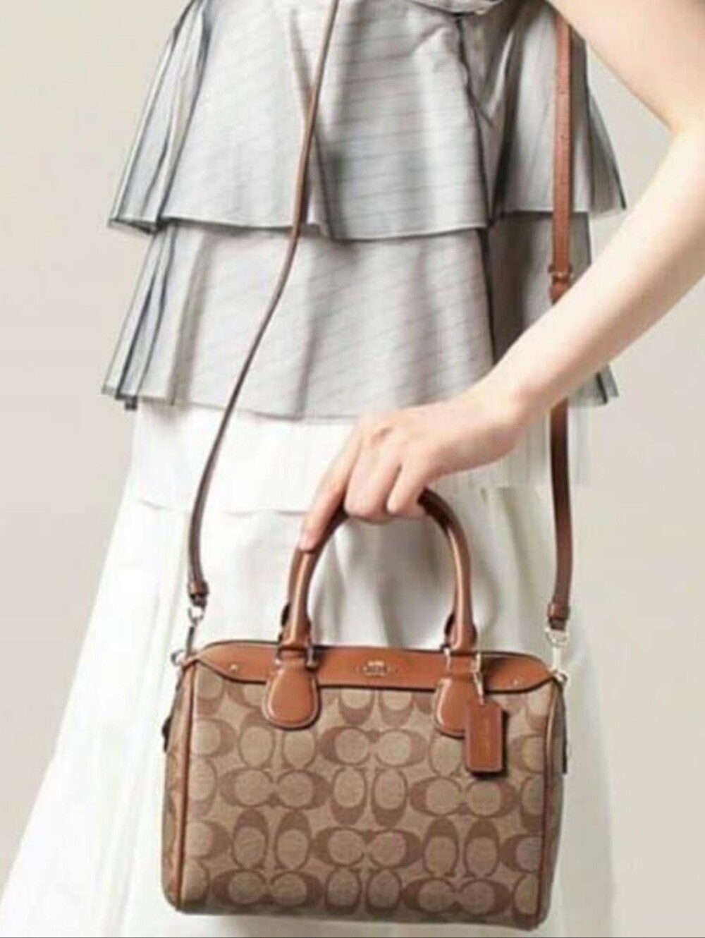 Coach Mini Bennett Satchel in Signatature Canvas/Bag-Brown- LIKE NEW